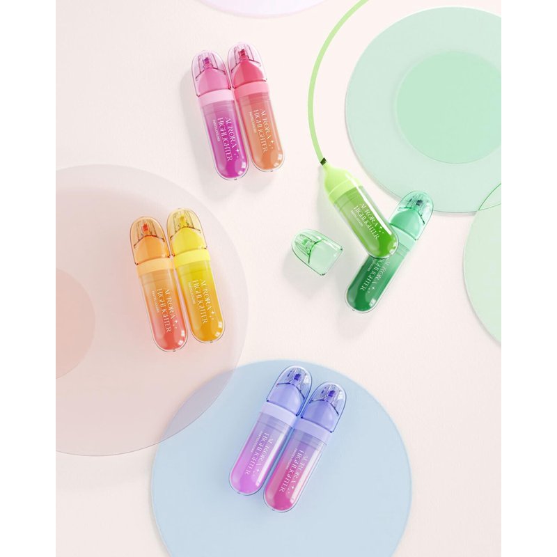 8-Piece Pastel Highlighter Set - No Bleed, Quick-Drying, Soft Chisel Tips