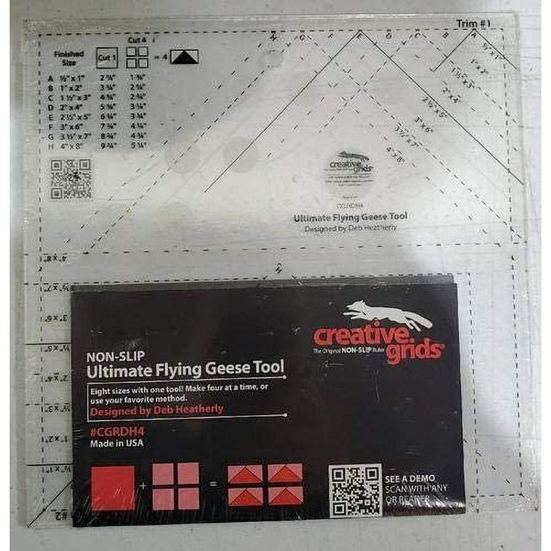 Quilting Ruler for Flying Geese Blocks - 8 Sizes, Accurate & Easy to Use