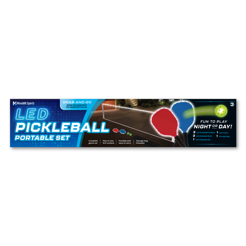 LED Pickleball Set with Net, Paddles & Balls – Light-Up Portable Play Kit