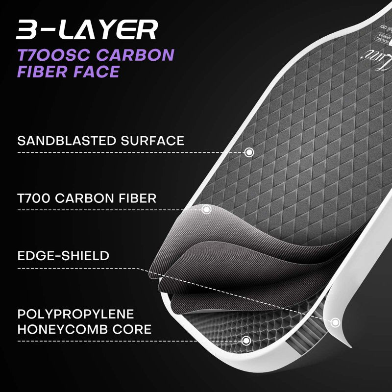 Variation of THIS listing: LUZZ Carbon Fiber Pickleball Paddle Set of 2 with 4 Balls and Carry Bag, USAPA Approved, T705 + DARK
