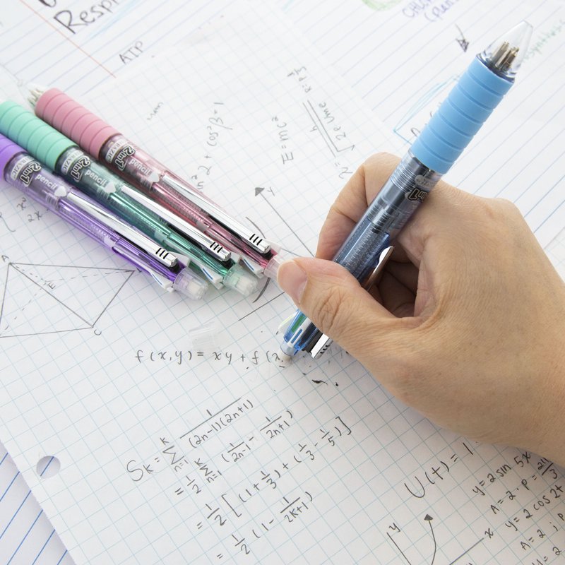 2-in-1 Mechanical Pencil & 4-Color Pen Set - Refillable, Cushioned Grip