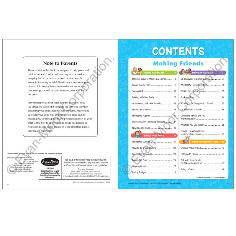 Social Skills Activity Book for Kids - Making Friends and School Readiness