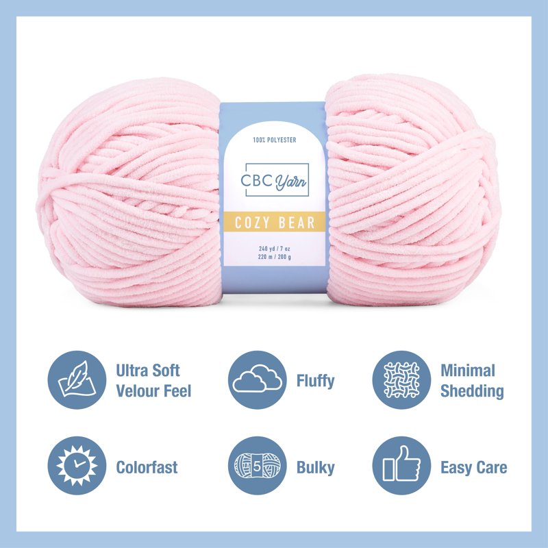 Bulky Chenille Yarn 6-Pack for Crocheting & Knitting - Soft, Plush, 7 oz Skeins