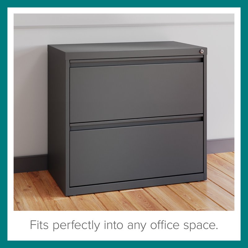 30-Inch Metal Lateral File Cabinet with 2 Drawers - Modern Office Storage