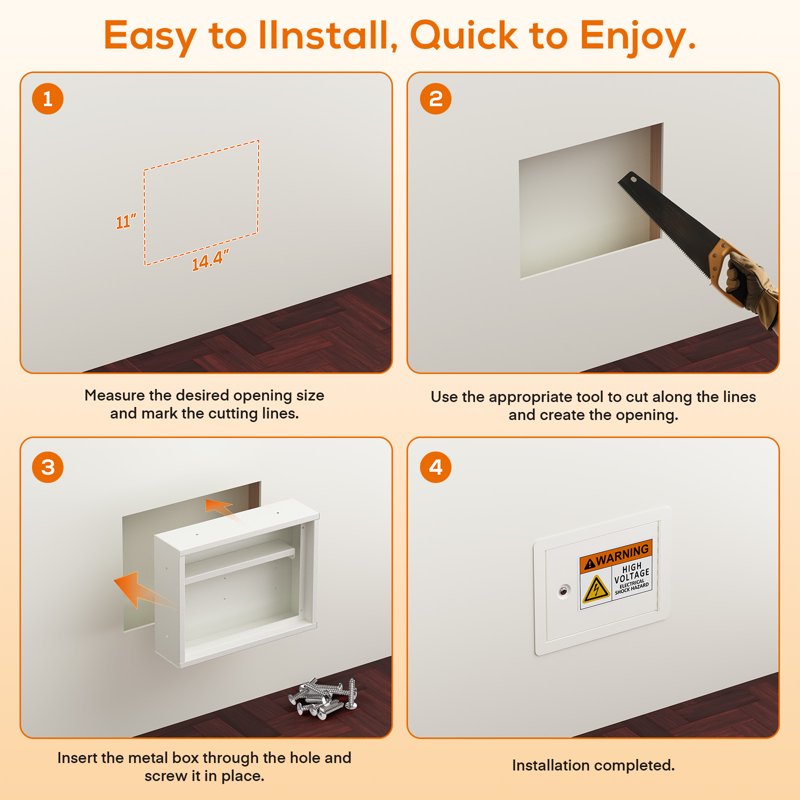 In-Wall Safe with Key Lock - Disguised Discreet Wall Security Safe for Guns and Valuables