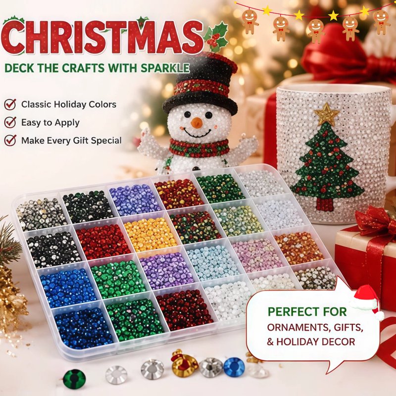 Multicolor Resin Rhinestone Kit for DIY Crafts, Nail Art & Jewelry