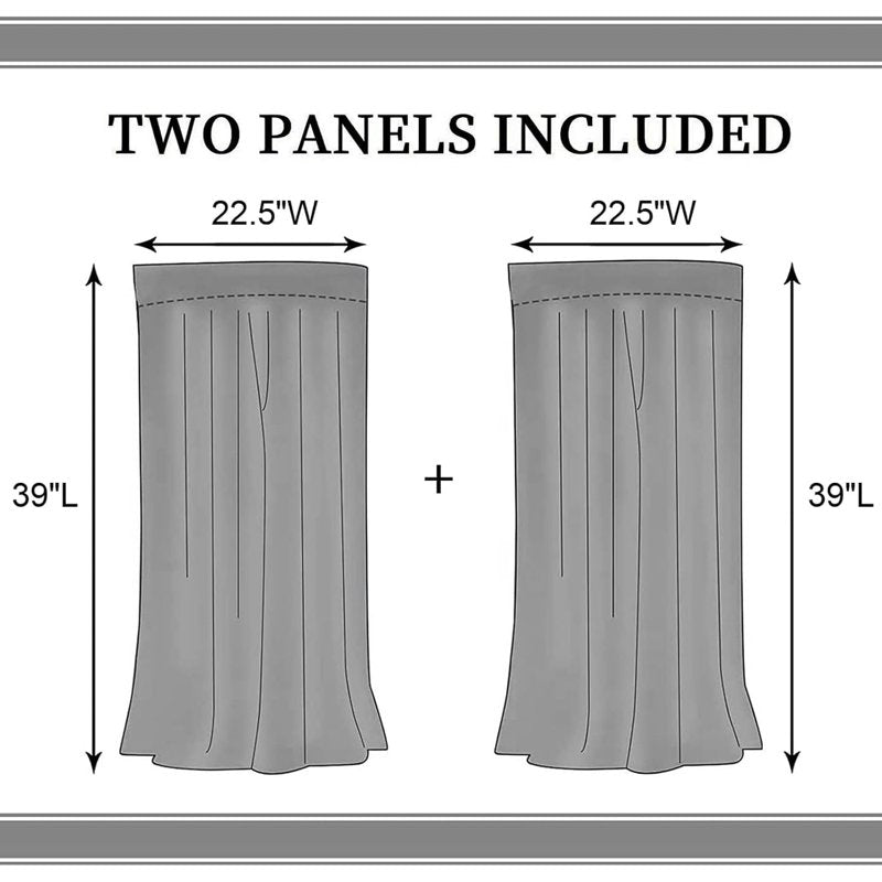 Farmhouse Eucalyptus Leaves Curtain Set - Rustic Country Window Drapery, 2 Panels, Various Sizes