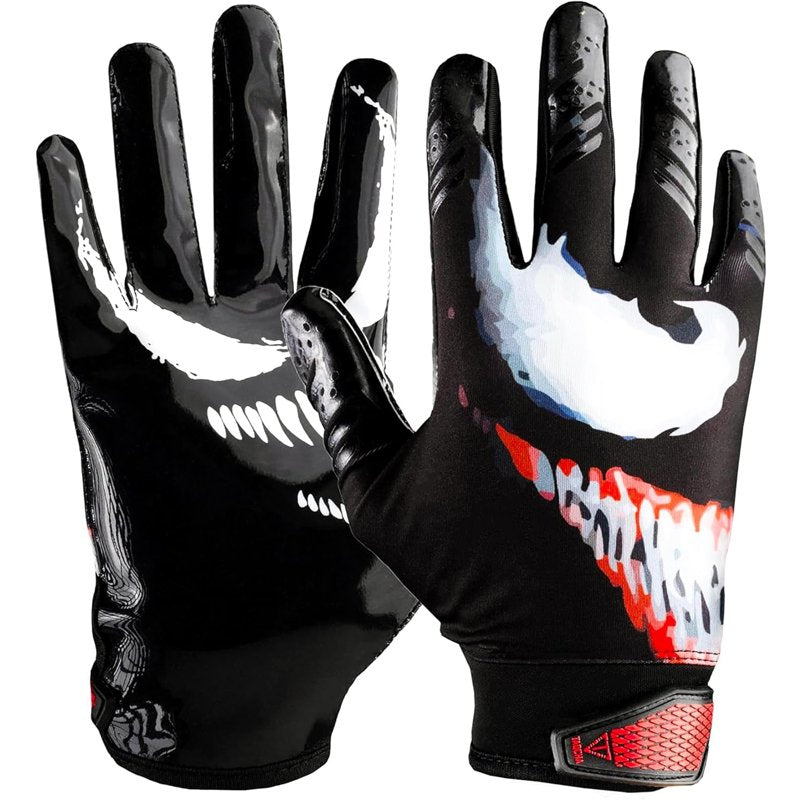 Youth Football Receiver Gloves Tacky Grip for Youth XS-S & M-L