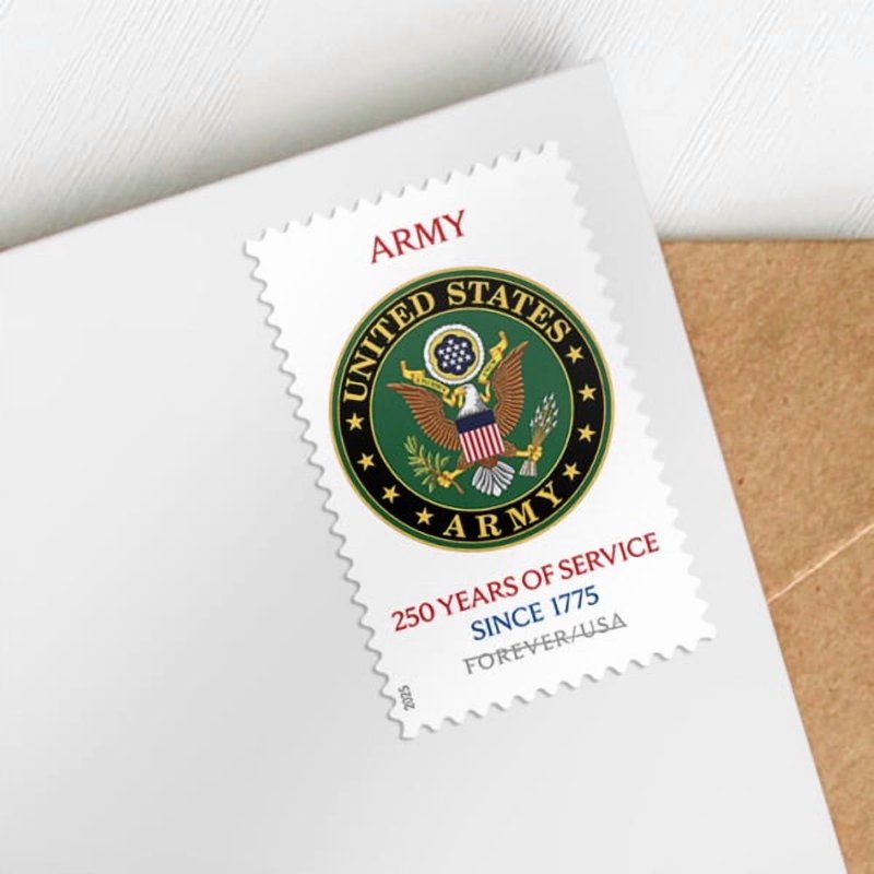 U.S. Army 250th Anniversary Postage Stamp Sheet of 20 - Patriotic Military Collectible