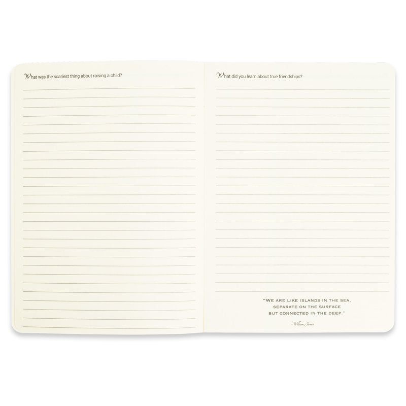 Guided Father’s Memory Journal - Black Cardstock, 6 x 8.5 Inches, 204 Pages