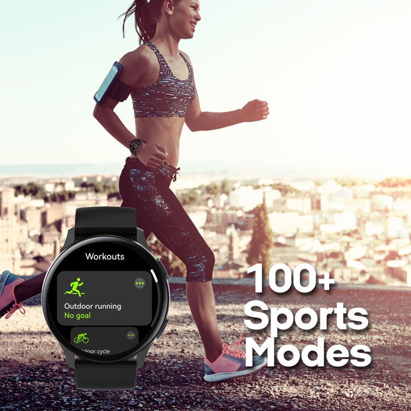 Smartwatch with 1.43-inch AMOLED Display, Call Function, Sleep & Heart Rate Monitoring, Waterproof, 100 Sport Modes