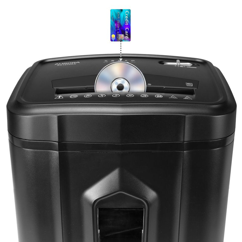 16-Sheet Cross-Cut Paper & Credit Card Shredder with 5-Gallon Pullout Basket