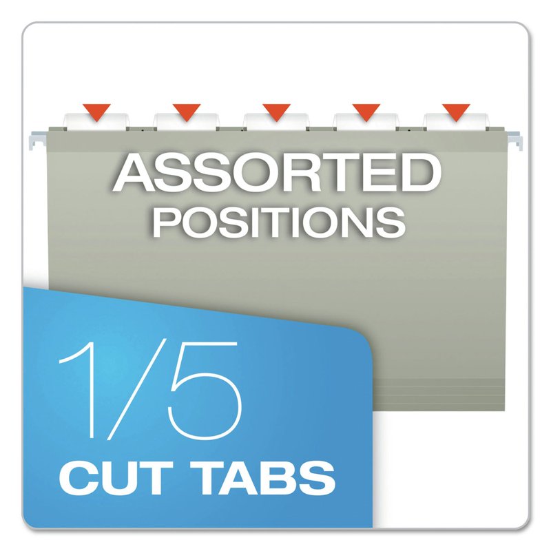 Pendaflex Reinforced Legal Hanging File Folders Gray 25 Pack