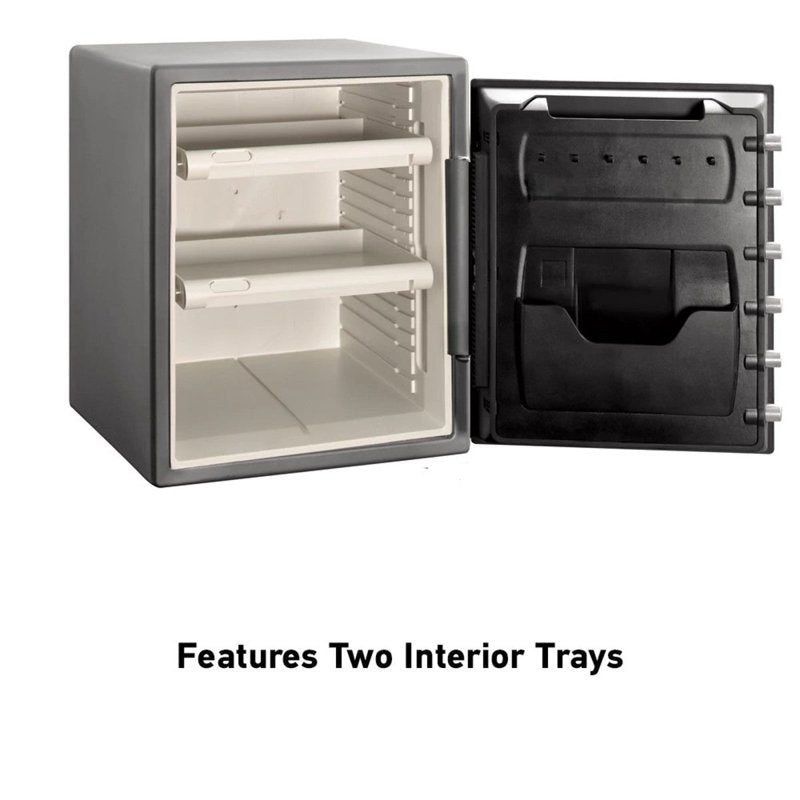 Fireproof Security Safe with Combination Lock 2 Cu Ft Steel Gray