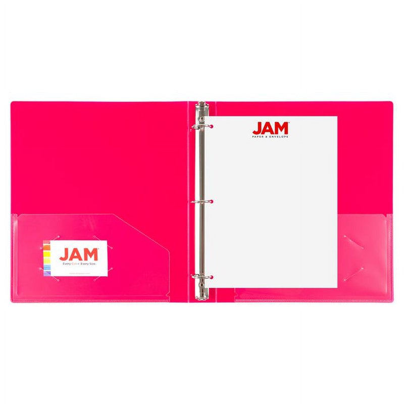 1-Inch Plastic Binder Hot Pink - 11.5 x 10.25 Inches, 1 Pack