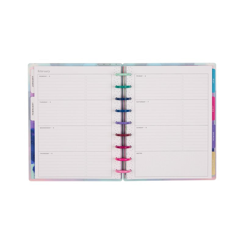 Monthly Weekly Classic Planner Jan-Dec 2026 Live in Color with Sticker Sheets - Discbound Organizer