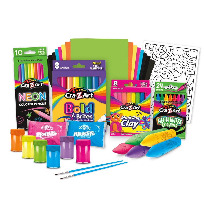 Neon Art & Craft Kit with 96+ Pieces for Kids 4+ - Creative Drawing & Coloring Set