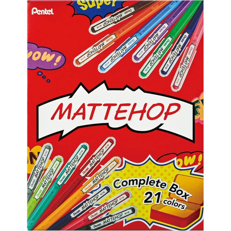 Gel Pen Set with Matte Finish, 21 Colors, 1.0mm - Premium Metal Box