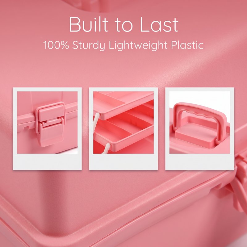 12-Inch Multi-Layer Folding Storage Box for Crafts, Sewing, Tools