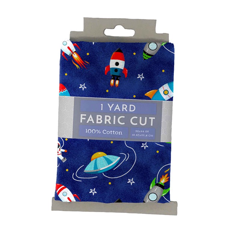 Spaceship Fabric Cotton Quilt and Home Decor Material - 44" Wide, Multiple Sizes