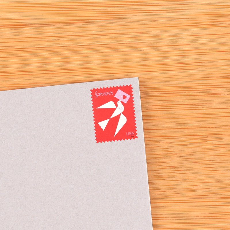 USPS Forever Heart Bird First Class Postage Stamps - Romantic Gift Sheet