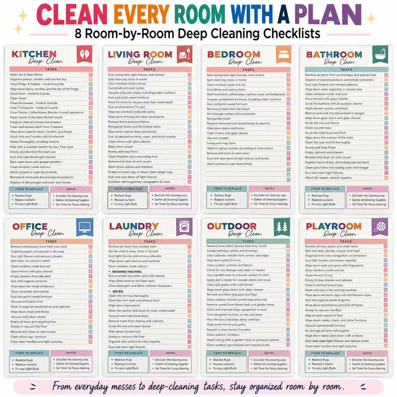 ADHD Cleaning Planner & Schedule Organizer - Household Chore Chart Notebook