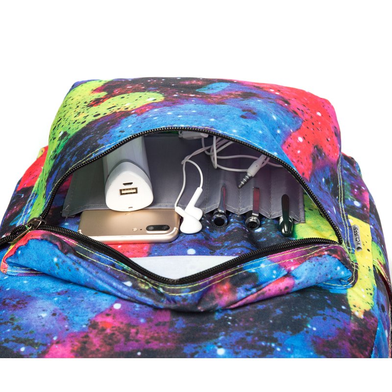 K-Cliffs 18" Rainbow Print Unisex School Backpack - Laptop & Tablet Daypack, Polyester