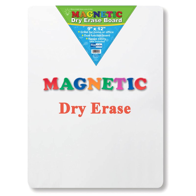 Magnetic Dry Erase Board 9 x 12 Inches - Non-Ghosting Surface, Safe Rounded Corners