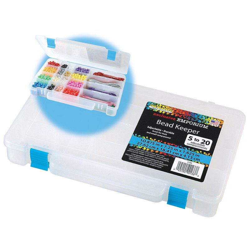 Clear Plastic Storage Organizer Box Set with 5-20 Compartments - Durable Craft & Tackle Box