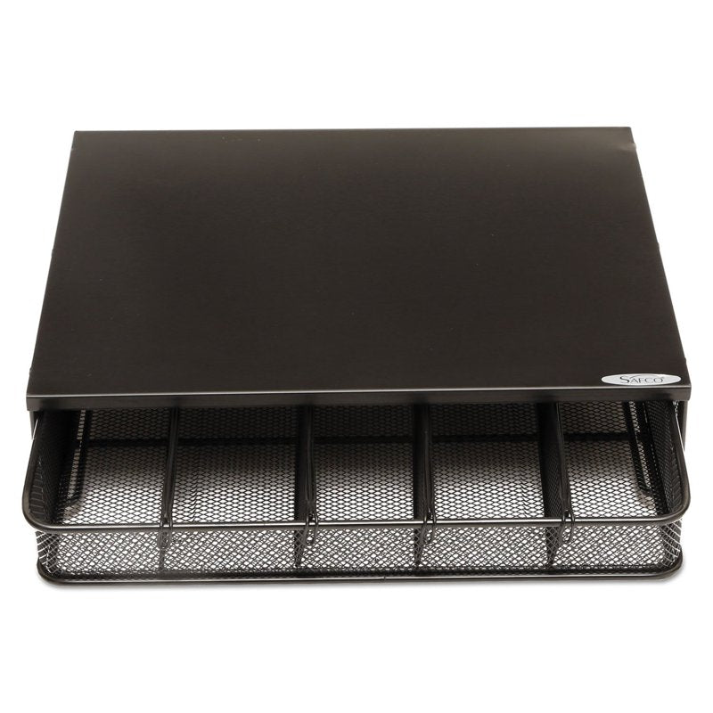 Stackable Black Mesh Drawer Organizer with Removable Dividers - Office & Hospitality Storage