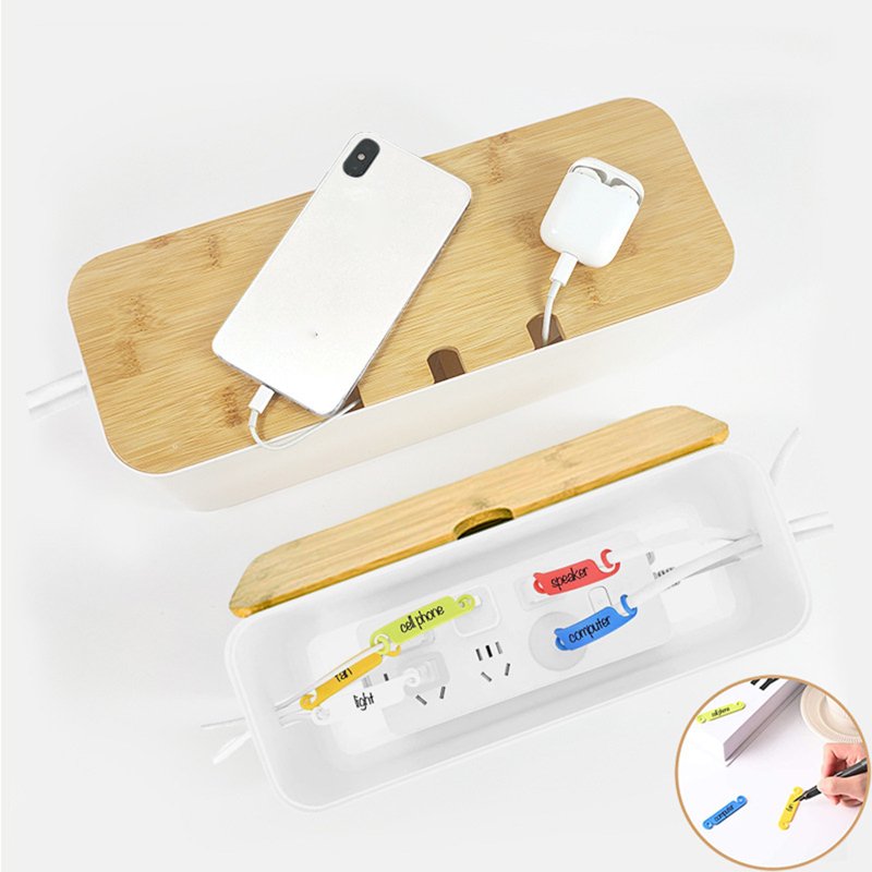Cable Management Box Cord Organizer for Desk TV Wires Power Strips Office Home