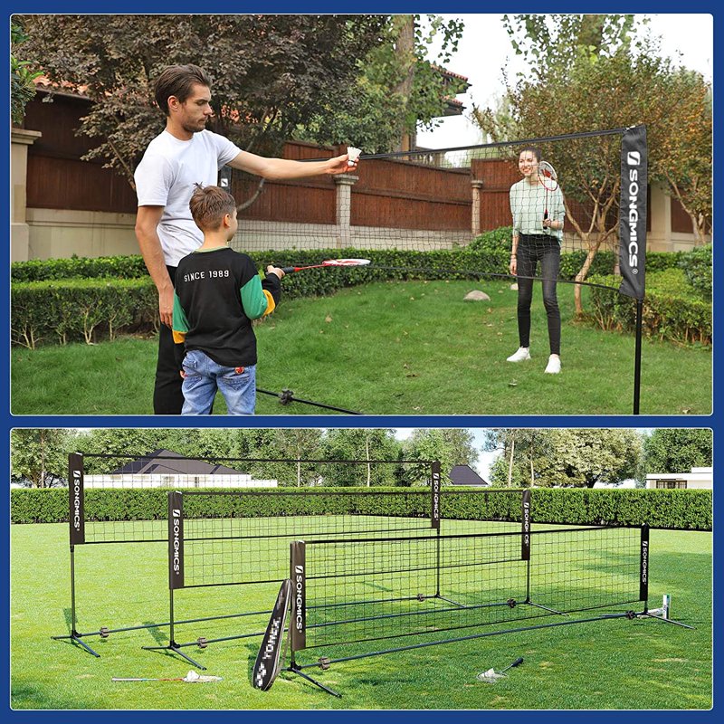 Portable Badminton Net Set with Poles - 13 ft Wide, Adjustable Height for Indoor/Outdoor Play