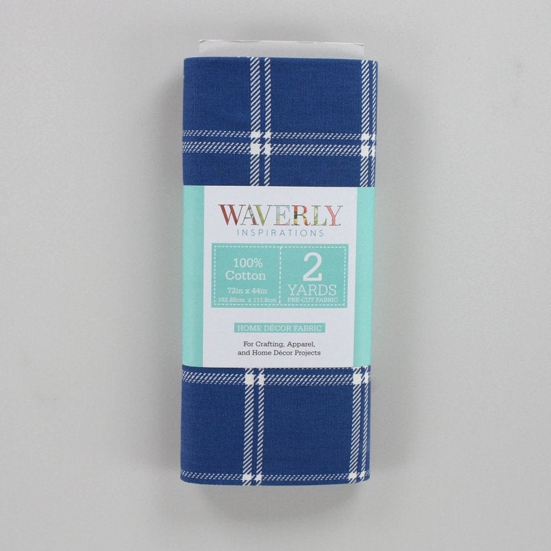 Cotton Plaid Fabric 2 Yards - Blue Home Decor & Sewing Material
