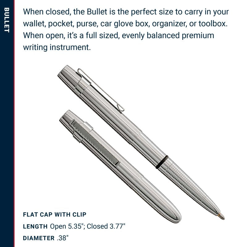 Fisher Space Pen Bullet Pen with Chrome Finish and Gift Box – Reliable Writing Instrument