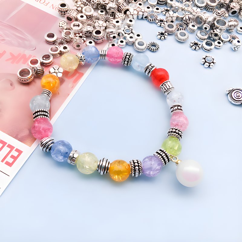 Vintage Silver Beads for Jewelry Making - Large Hole Spacer Beads, 180pcs