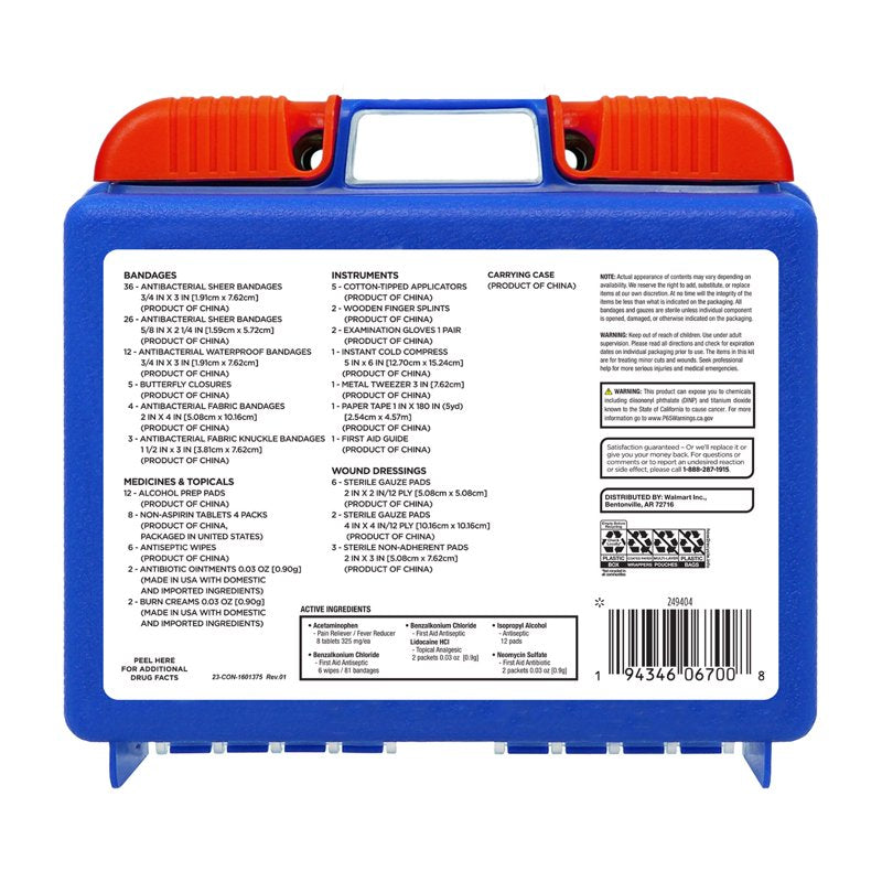 All-Purpose First Aid Kit 140 Pieces - Emergency Medical Supplies for Home, Travel, Auto, and Sports