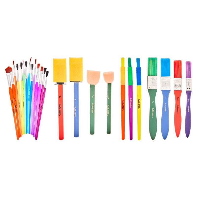 Assorted Paint Brushes Set - 25 Pieces for Arts & Crafts