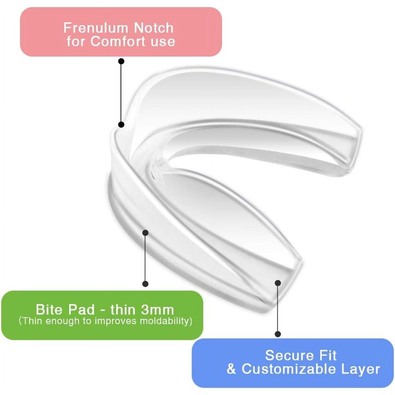 Mouth Guard Sports Pack - 4 Moldable Athletic Dental Protectors for Youth & Adults