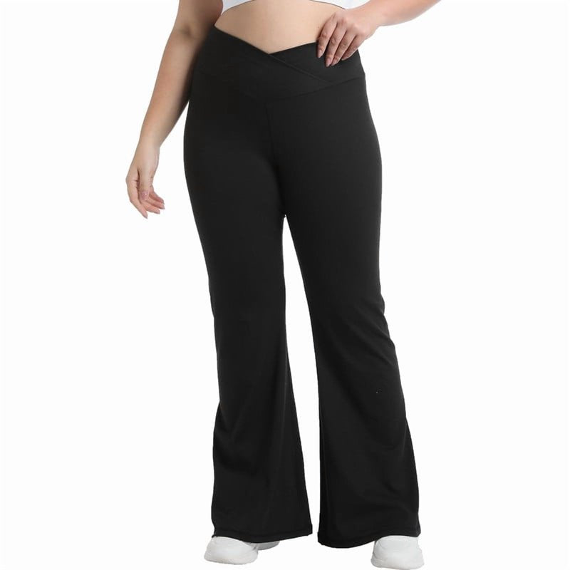 Plus Size Women's Yoga Pants High Waist Bootcut Tummy Control Workout Leggings
