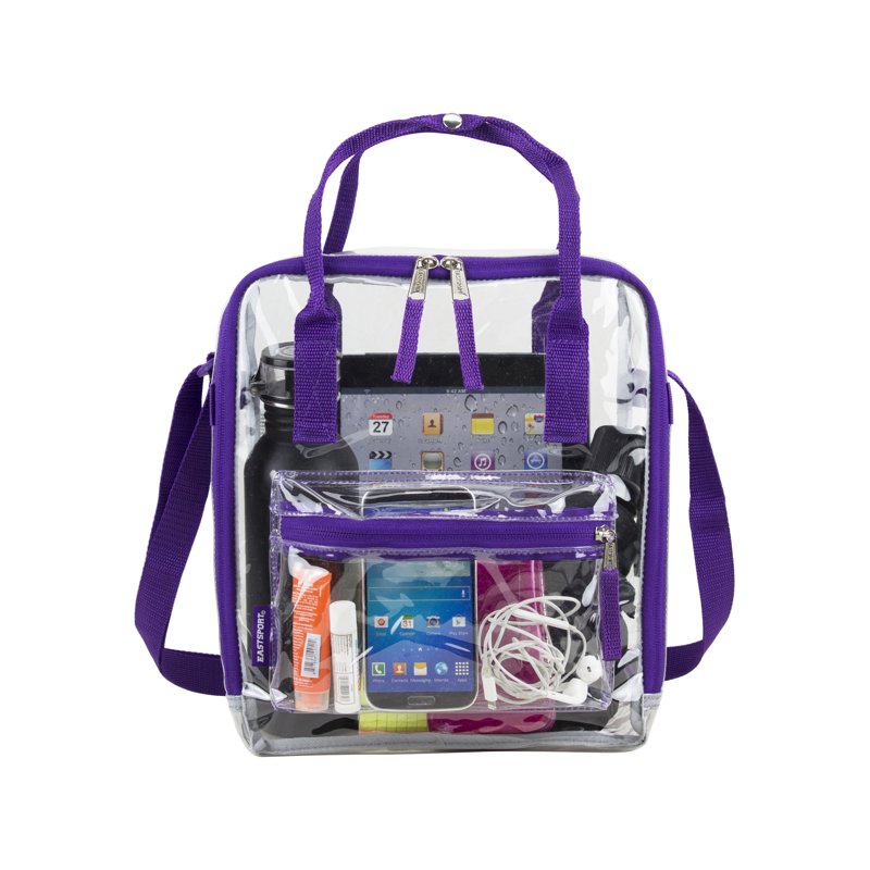 Unisex Clear Handbag Tote Crossbody Bag for Stadiums and Travel