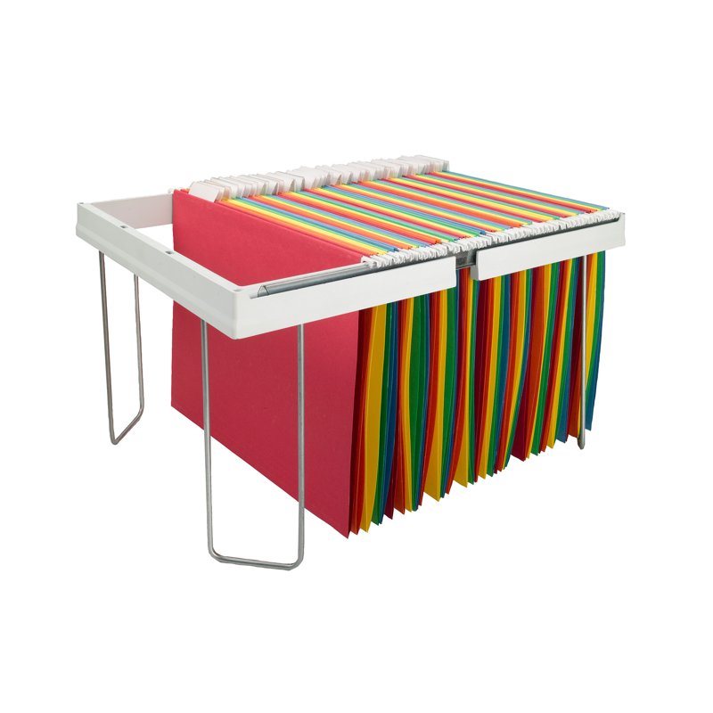 Heavy-Duty Adjustable Hanging Folder Frame for Files - White, 1 Box