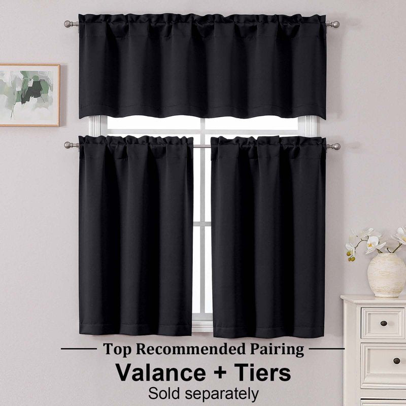 Blackout Curtain Set 30x45 Inches, Rod Pocket Window Curtains for Small Windows & RVs - 2 Pieces