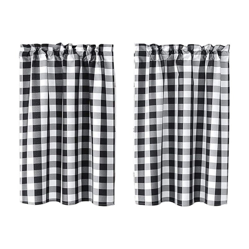 Light Filter Nylon Cafe Curtains - 2 Panels Insulated Window Coverings - 39x28in
