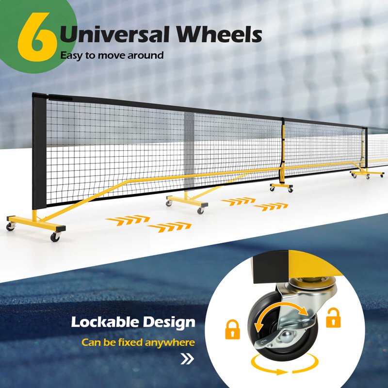 Portable Pickleball Net System 22 FT Regulation Size for Outdoor & Indoor Play
