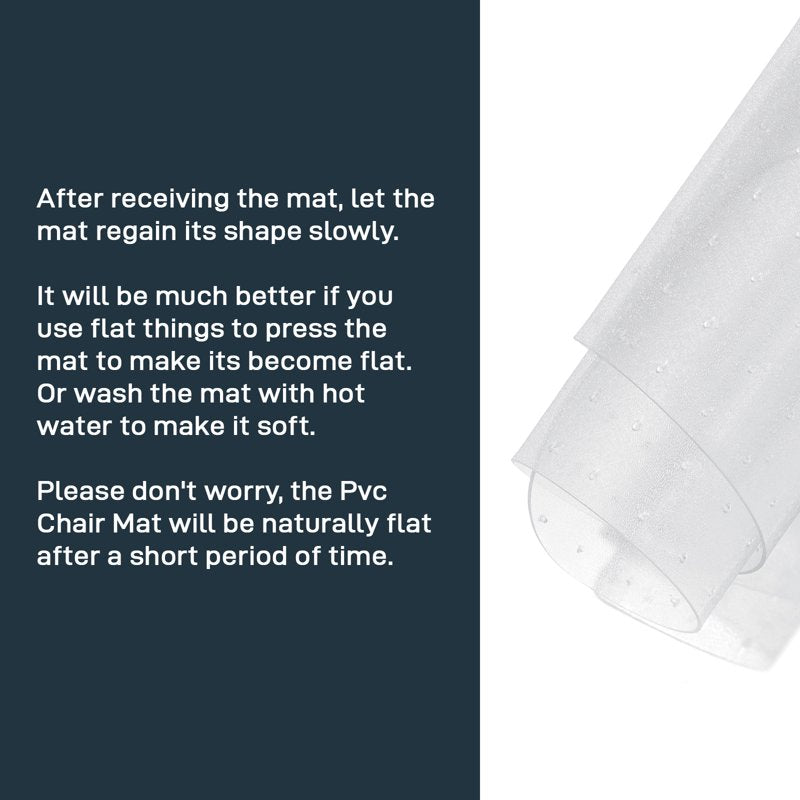 YEERSWAG 48"x36" Transparent PVC Chair Mat with Grippers for Carpet – Non-Slip Floor Protector