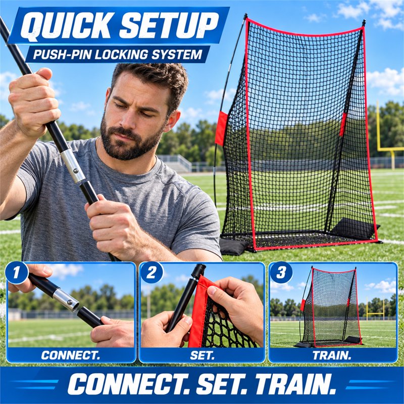 Football Kicking Net 4x7 ft Practice Training Equipment with Stable Frame
