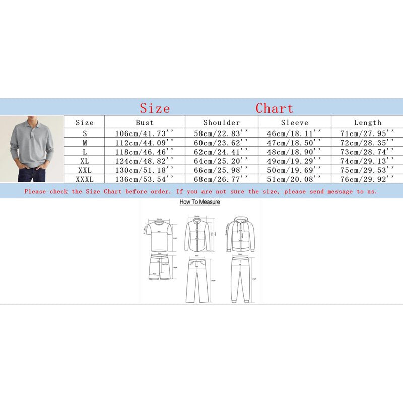 Men's Long Sleeve Polo Shirt - Soft Cotton Collared Casual Top