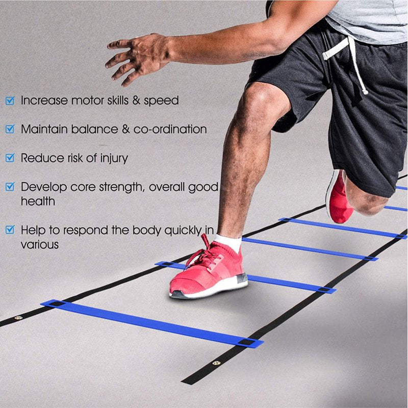 Agility Ladder with Carry Bag, 12 Rungs - Yes4All Training Equipment