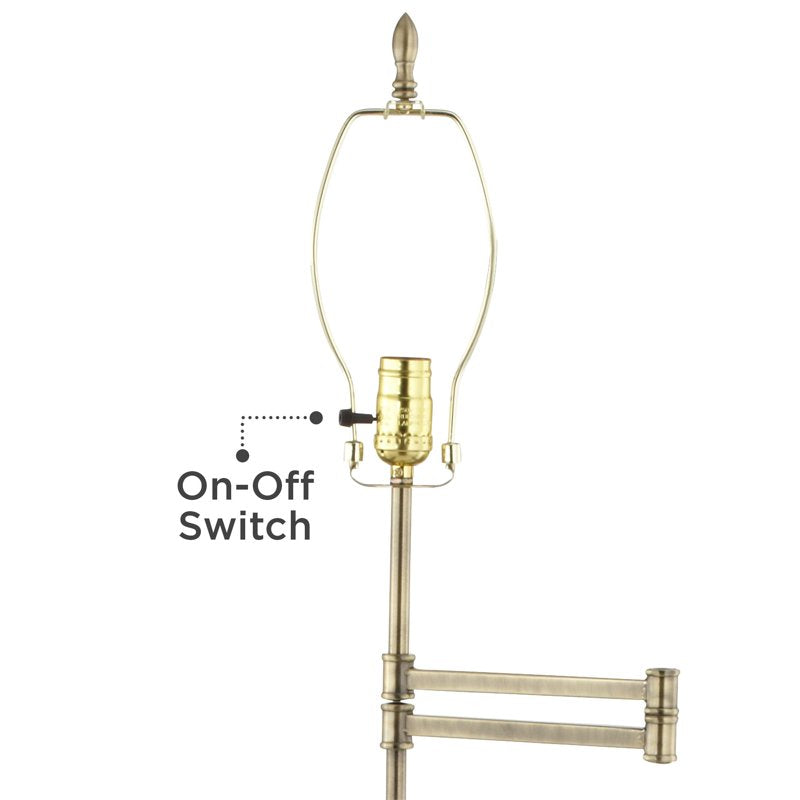 Adjustable Swing Arm Floor Lamp - 70-inch Antique Brass with Linen Shade for Living Room & Bedroom