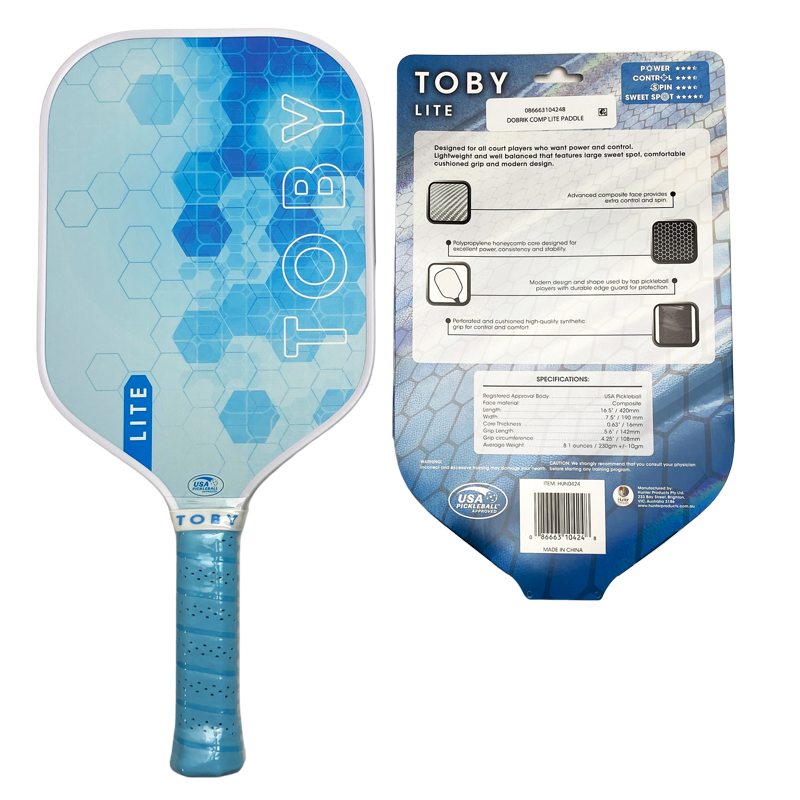 (2 Pack) Toby Lite Pickleball Paddle – Composite Face, 16.5", 8.1 oz